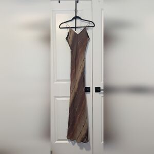 Elegant Brown Slip Maxi Dress